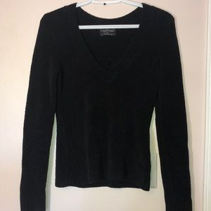 Black chenille like sweater